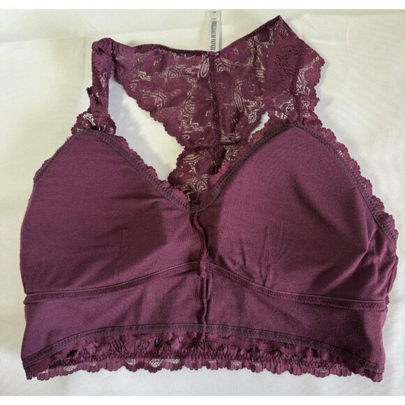 Zenana Outfitters Lace Bralette Womens XL Purple Racerback Lightly Padded - Picture 3 of 9